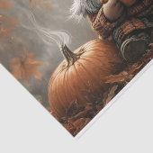 Schattige Gnome met Hot Cocoa naast een pompoen Tissuepapier (Detail)