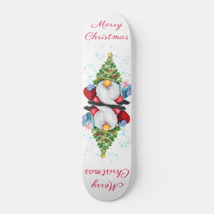 Schattige Gnome met Kerstboomhoed en Cadeau - Leuk Persoonlijk Skateboard