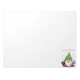 Schattige Gnome met Kerstboomhoed en Cadeau  Notitieblok