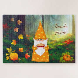 Schattige Gnome, Pompoenen & Herfstbladeren Thanks Legpuzzel