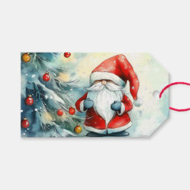 Schattige Gnome Santa Christmas Cadeaulabel