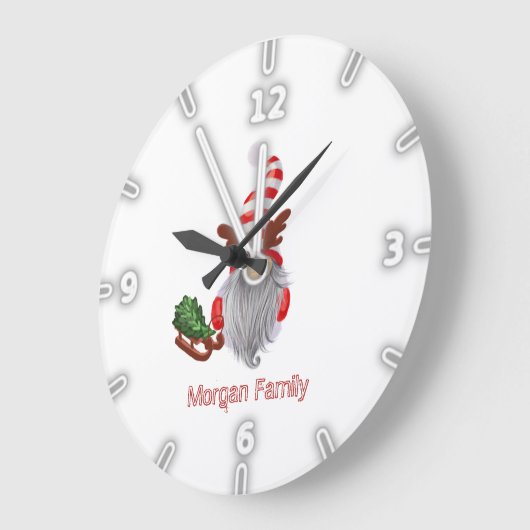 Schattige Gnome Slaapse Kerstmis Grote Klok (Hoek)