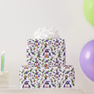 Schattige Gnome Verschrikkelijke Pompoen Snoepjes Cadeaupapier