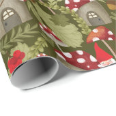 Schattige gnomen en paddenstoelen cadeaupapier (Rol Hoek)