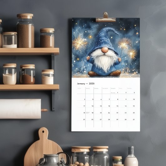 Schattige Gnomes 2026 Single Page Kalender