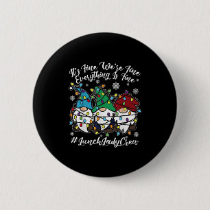 Schattige Gnomes Alles Is Goed Kerst Lunch Juffrou Ronde Button 5,7 Cm