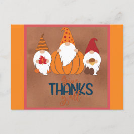 Schattige Gnomes Bedanken Zich Allen Herfst Briefkaart