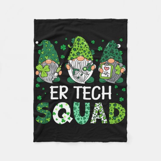 Schattige Gnomes Er Tech Squad Grappige St Patrick Fleece Deken (Voorkant)