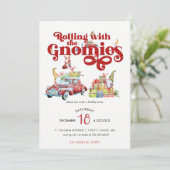 Schattige Gnomes | Kerstfeest Uitnodiging (Staand voorkant)