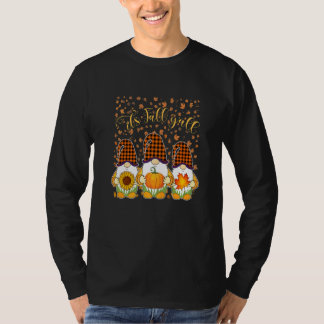 Schattige Gnomes Pompoen Herfst Boom Herfstbladere T-shirt