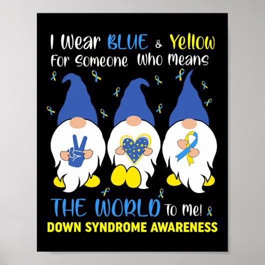 Schattige Gnomes Vrede Liefde Down Syndroom Bewust Poster (Voorkant)