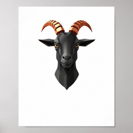 Schattige Goat Hear 3D - Animals World Sticker Poster (Voorkant)