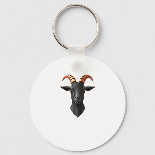 Schattige Goat Hear 3D - Animals World Sticker Sleutelhanger (Voorkant)