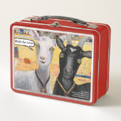 Schattige Goats Art Metal Lunchbox (Voorkant)