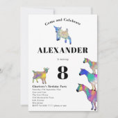 Schattige Goats Kleurrijk Boerderij Dier 8e Verjaa Kaart (Voorkant)