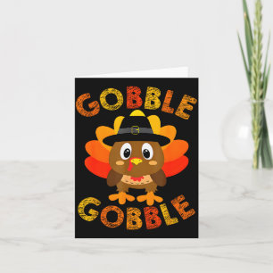 Schattige Gobble Gobble Kalkoen Lgrim Jonge Jongen Kaart