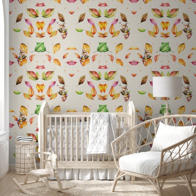 Schattige Goblins Lezen Multi Color Foliage Behang (Kinderen)