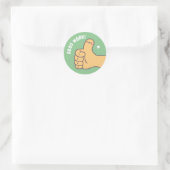 Schattige goed werk duimen omhoog positief belonen ronde sticker (Tas)