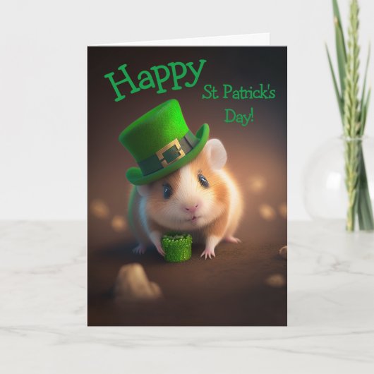 Schattige Goede Kheer Hamster St. Patrick's Day Feestdagen Kaart (Voorkant)