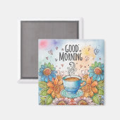 Schattige Goedemorgen Koelkast Magneet (Voorkant / Achterkant)