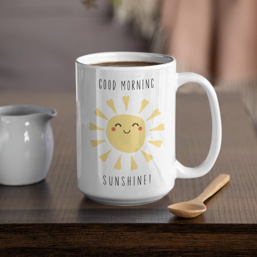 Schattige Goedemorgen Zonneschijn Kawaii Koffiemok