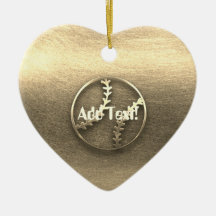 Schattige Gold Baseball Sport Fan Tekst Ornament t