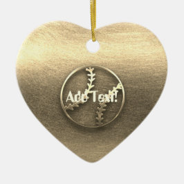 Schattige Gold Baseball Sport Fan Tekst Ornament t