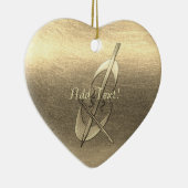 Schattige Gold Cello Muziek Tekst toevoegen Orname Keramisch Ornament (Rechts)