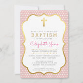 SCHATTIGE GOLD CROSS  doop fancy polkadot roze Kaart (Voorkant)