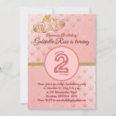 Schattige Gold Crowns Verjaardagsfeestje voor meis Kaart (Voorkant)