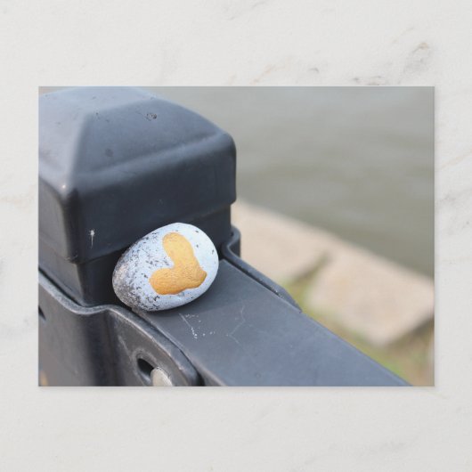 Schattige Gold Heart Rock Briefkaart (Voorkant)