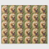 Schattige Golden Doodle Dog Cadeaupapier (Vlak)