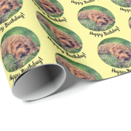 Schattige Golden Doodle Gele Inpakpapier