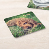 Schattige Golden Doodle Kartonnen Onderzetters (Schuin)