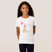 Schattige Golden Lab Hond Verjaardag Cake Ballon C T-shirt (Voorkant volledig)