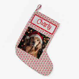 Schattige Golden Retriever, Aangepast Met Naam, Ho Kleine Kerstsok