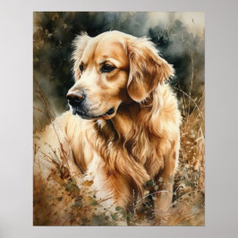 Schattige Golden Retriever Dog Art Print Poster