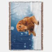 Schattige Golden Retriever Dog Sitting Snow Stars  Deken (Voorkant Verticaal)