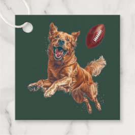 Schattige Golden Retriever Dog Spelen Football Bedankjes Labels