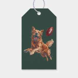 Schattige Golden Retriever Dog Spelen Football Cadeaulabel