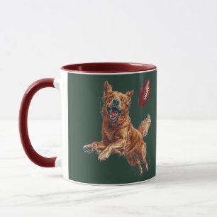 Schattige Golden Retriever Dog Spelen Football Mok