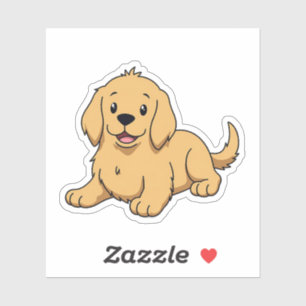 Schattige Golden Retriever, Gezellige Anime Charm, Sticker