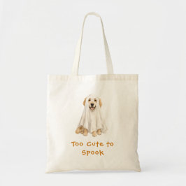 Schattige Golden Retriever Halloween Geest Spoken Tote Bag