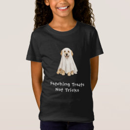 Schattige Golden Retriever Halloween Geest T-shirt