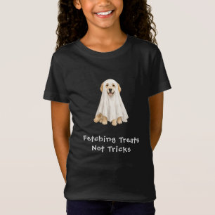 Schattige Golden Retriever Halloween Geest T-shirt