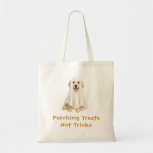 Schattige Golden Retriever Halloween Geest Trucs B Tote Bag