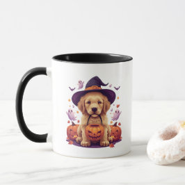 Schattige Golden Retriever Halloween Mok - Griezel