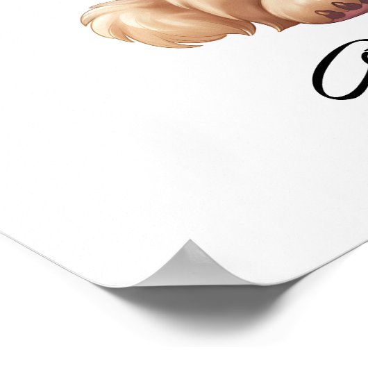 Schattige Golden Retriever Puppy Bloemen Poster (Hoek)