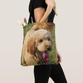 Schattige Goldendole Dog Tote Bag (Dichtbij)