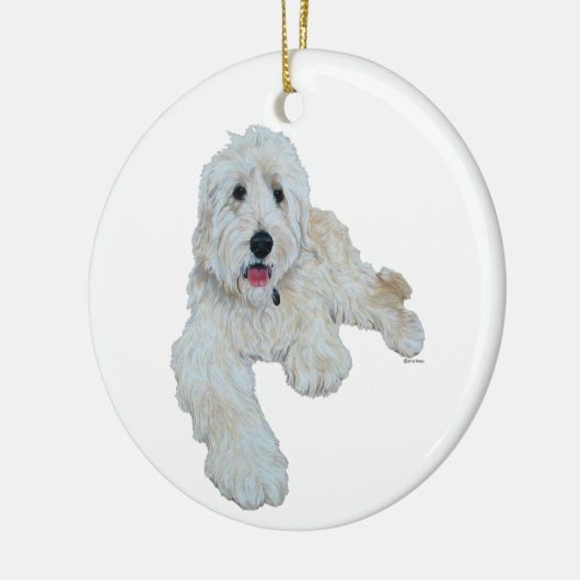 Schattige Goldendole Keramisch Ornament (Links)